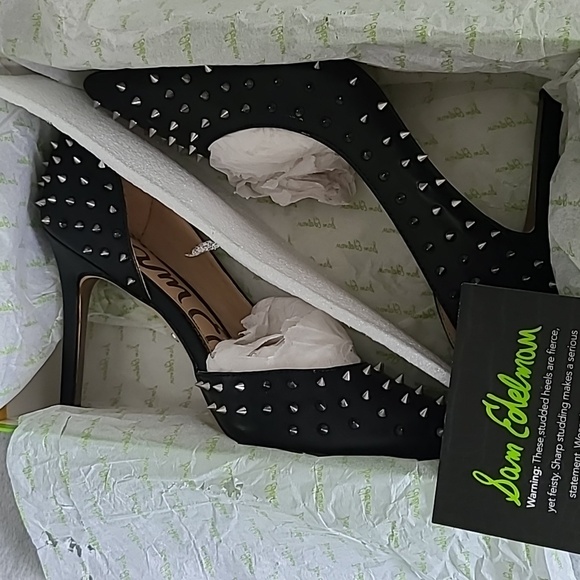 Sam Edelman Hadlee Leather Spike Heels - Picture 8 of 8